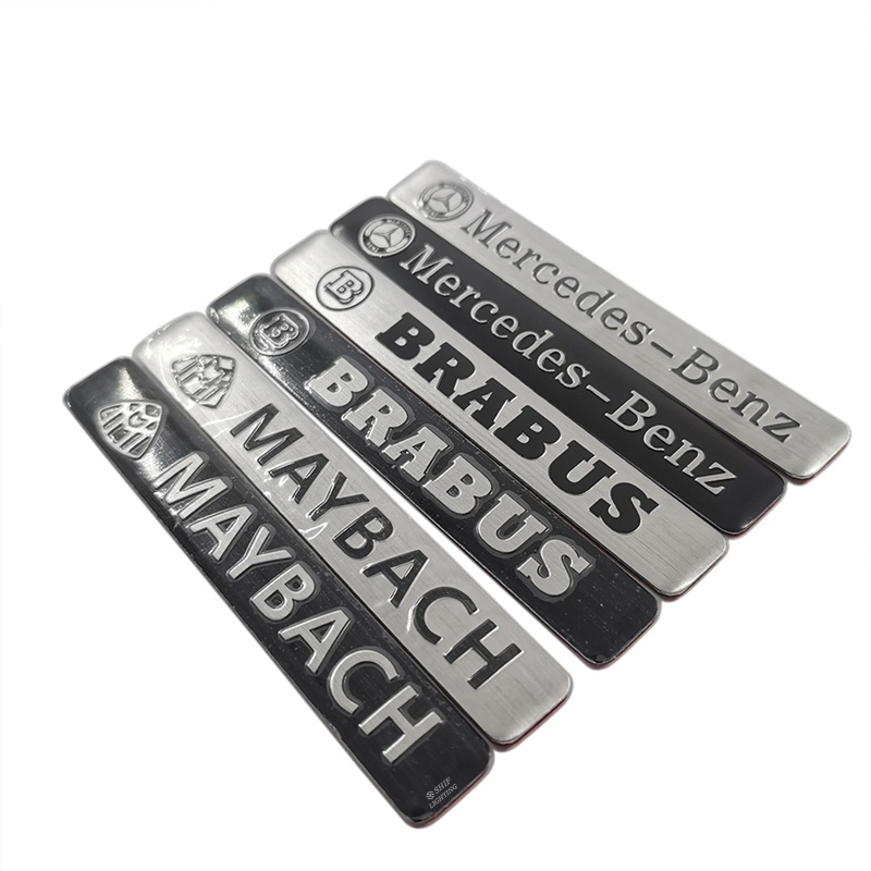 1pc Stiker Emblem Logo Mercedes-Benz MAYBACH BRABUS Bahan Aluminum Untuk Dekorasi Mobil