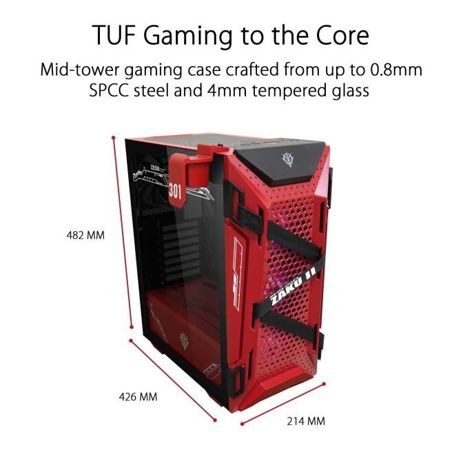 Terbaru Asus Tuf Gaming Gt301 Zaku Ii Edition Atx Mid Tower Compact Case