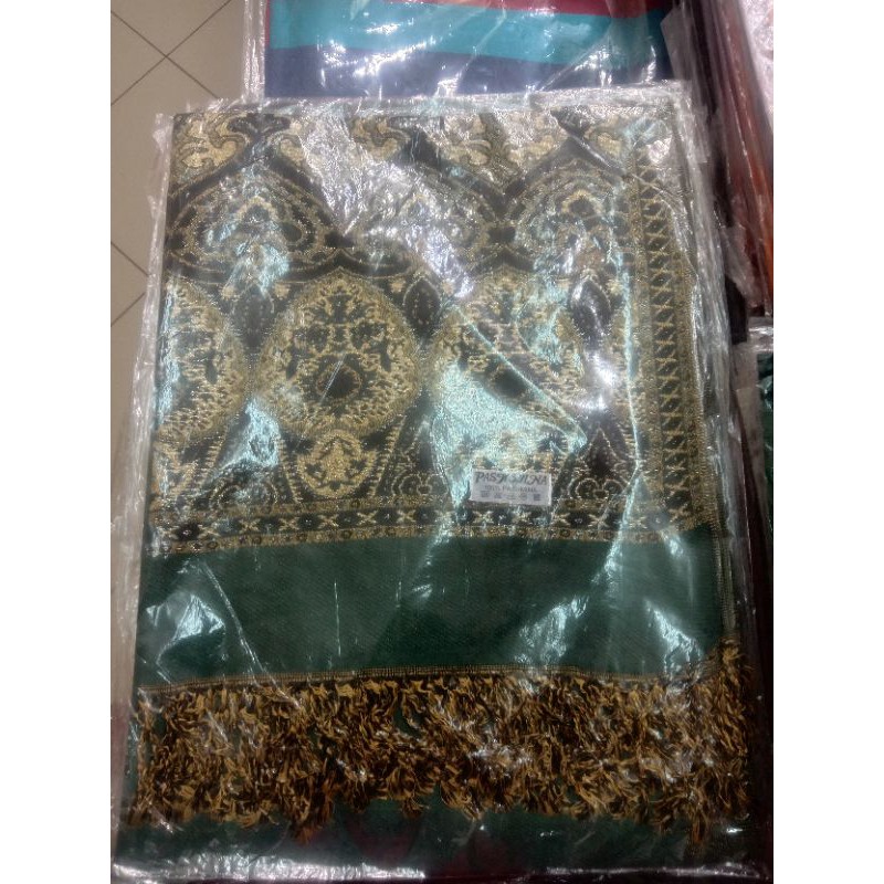 Pashmina Cashmere motif | Selendang | Scarf | Syal | Shawl |-Hijau.