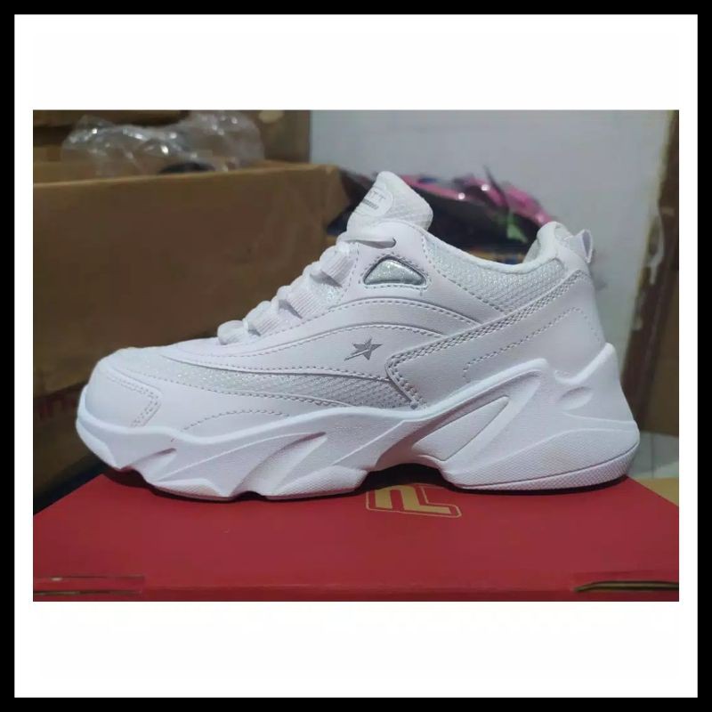 Sepatu Wanita Cewek Olahraga Sport Running Kekinian Pro Att Lip 501 Original White Size 37 s/d 40 Murah Berkualitas - Putih - Cod-1