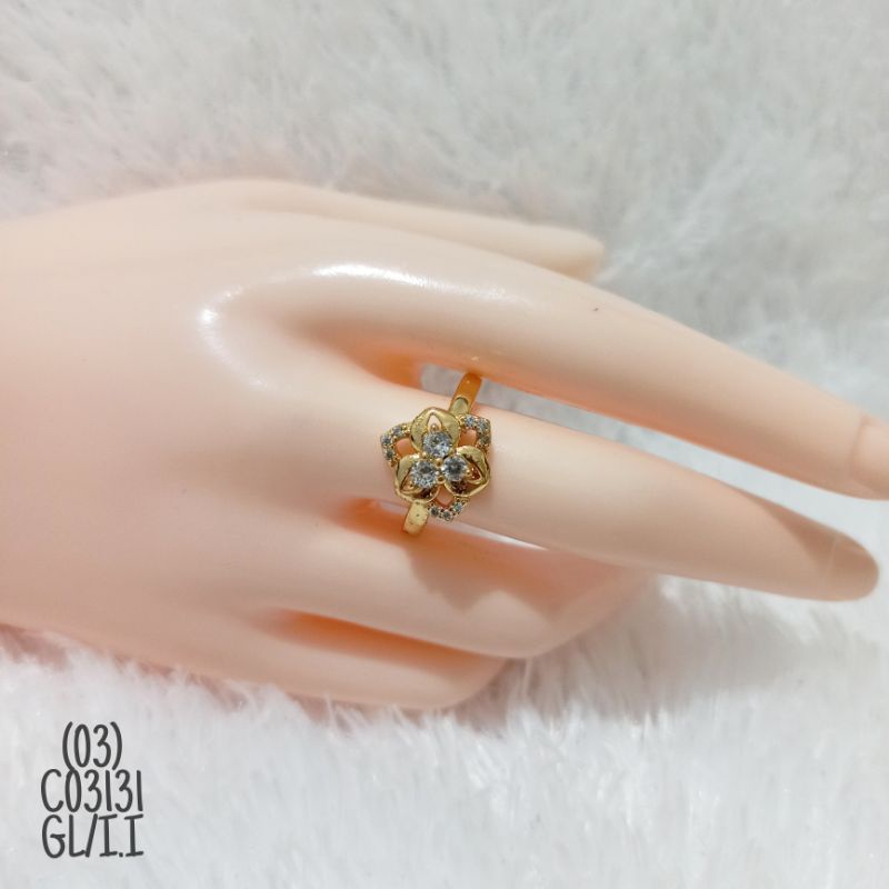 Cincin fashion rhodium zircon Gold C03131