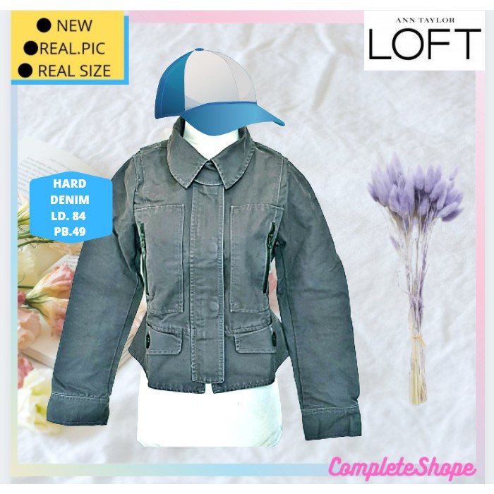 Outwear Jaket Hard Denim Wanita Cewek Tahan Angin dan air Loft Moto Jacket