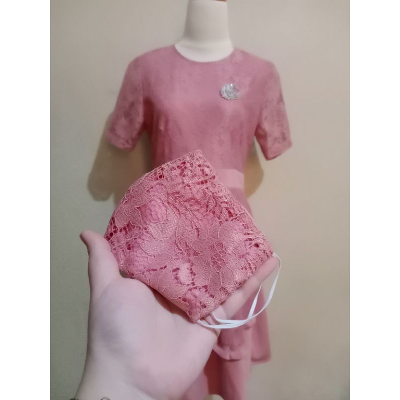 Dress set | midi dress dusty pink set masker bross| dress premium