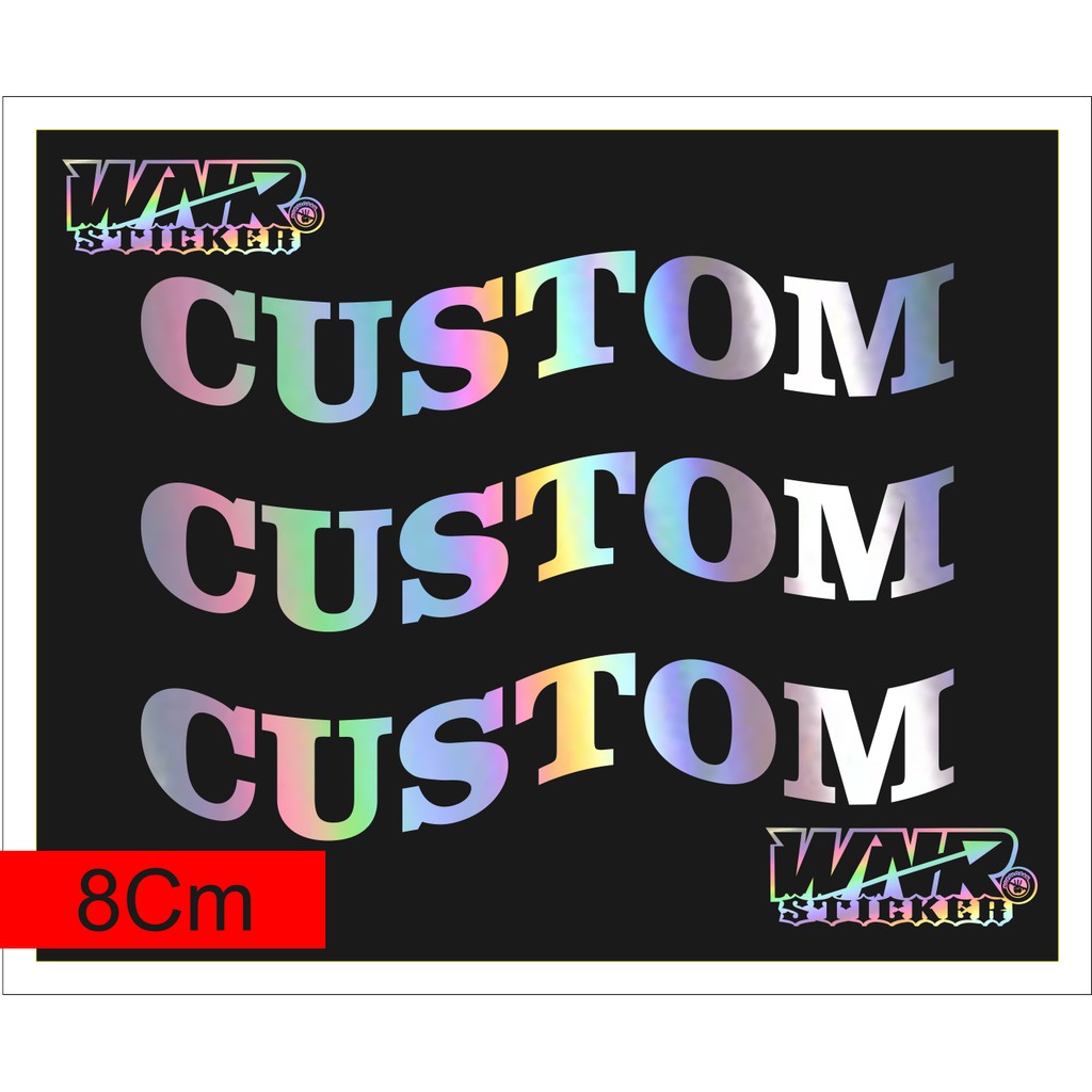

Promo sticker Hologram custom nama Sticker harta tahta