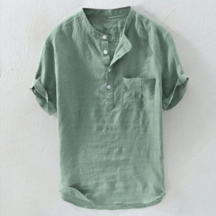 SALE Baju koko Pria Big size XXL XXXL - hijau mint, XXXL