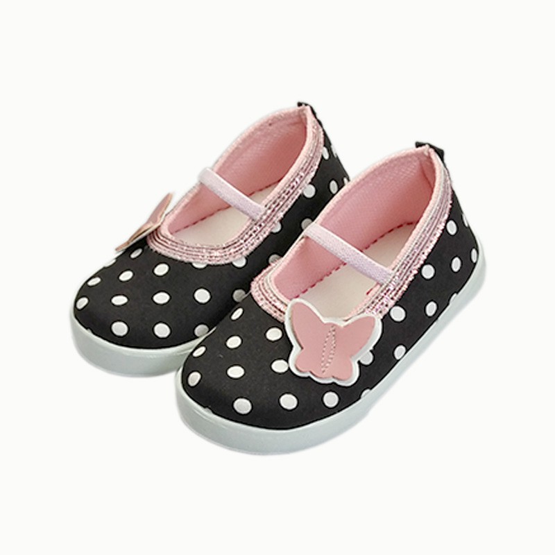 sepatu anak perempuan flat shoes umur 1 2 tahun kupu kupu C01 Hitam