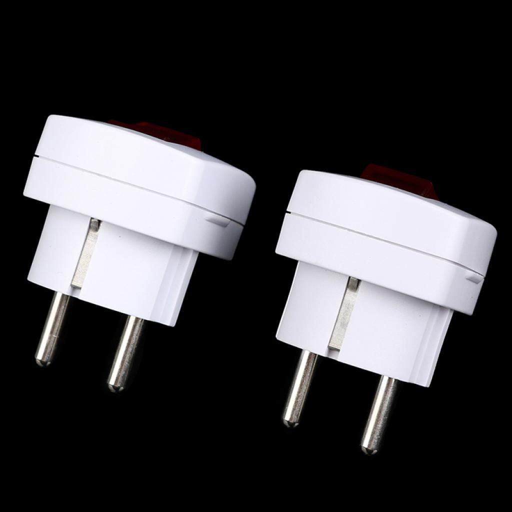 1pc Plug Power Tipe F Dengan Indikator LED Dapat Dilepas