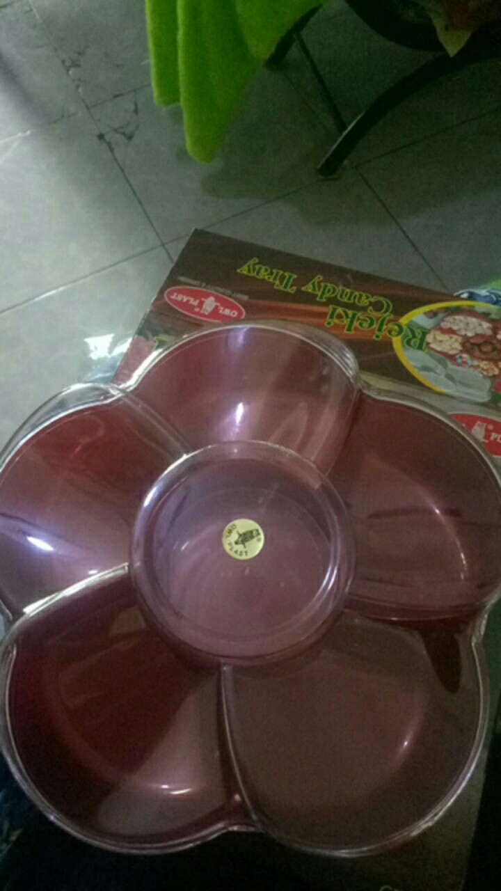 Toples Bunga 6 Sekat Toples Plastik Candy Tray Rejeki Toples Kue 6 Sekat Lebaran