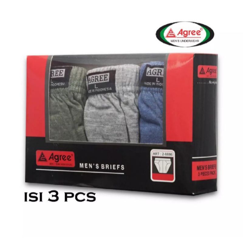 [ 3pcs ] Celana Dalam Agree Sport Art. 2325 Mens Brief Underwear CD Cowok