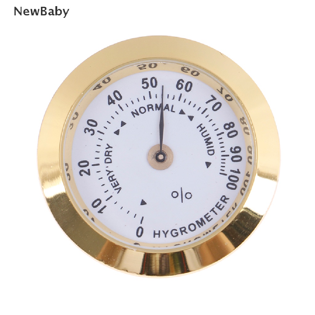 NewBaby 37mm round gold cigar smoking measure hygrometer humidity moisturizing ID