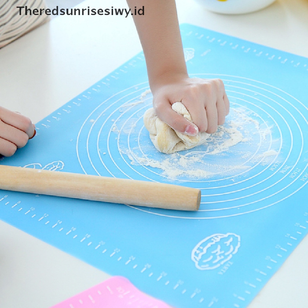# Alat Rumah Tangga # Matras Padding Penggiling Adonan Kue Model Anti-Lengket, Bahan Silikon, 26x29cm  ~