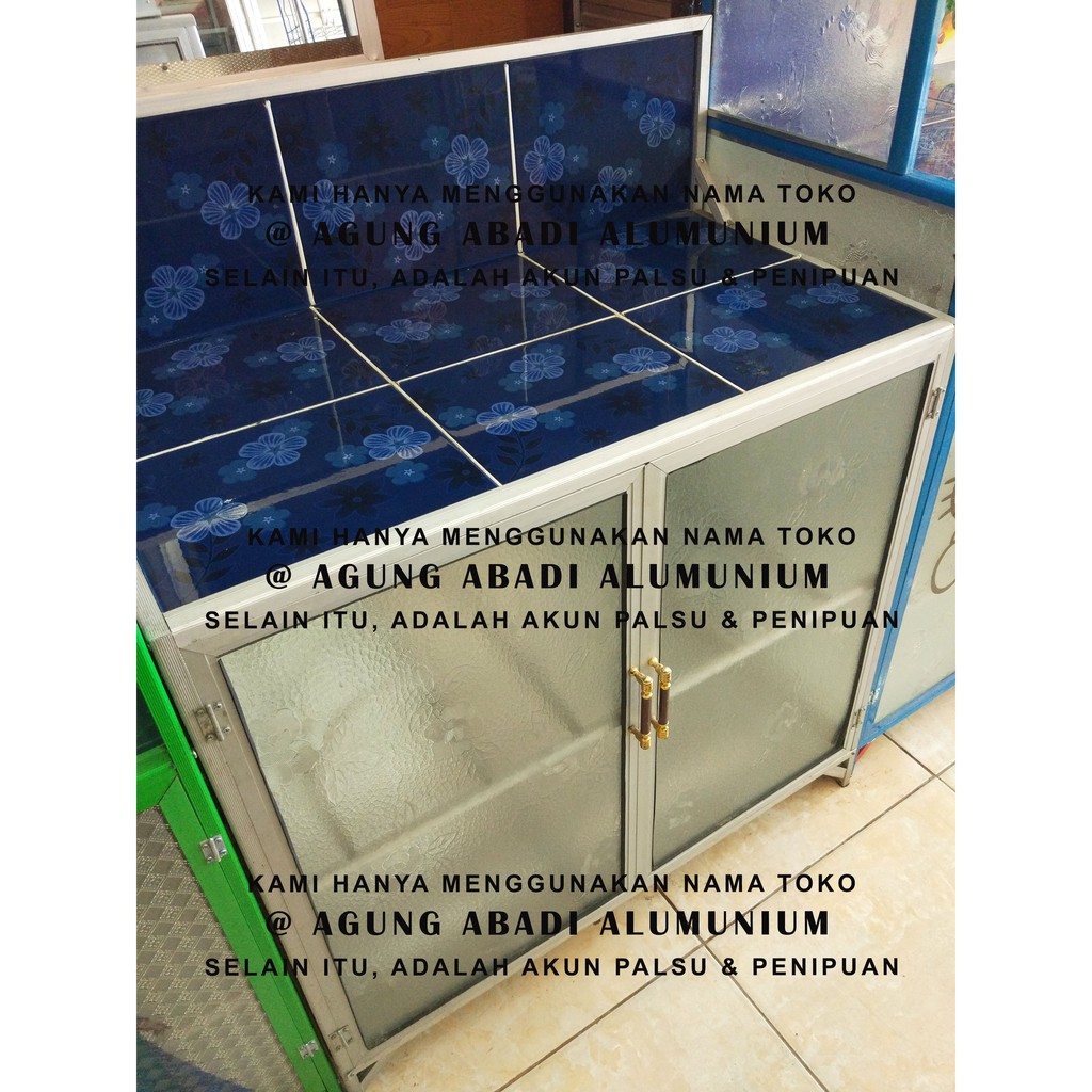 Lemari / Rak / Meja Kompor Alumunium Model Keramik 80cm