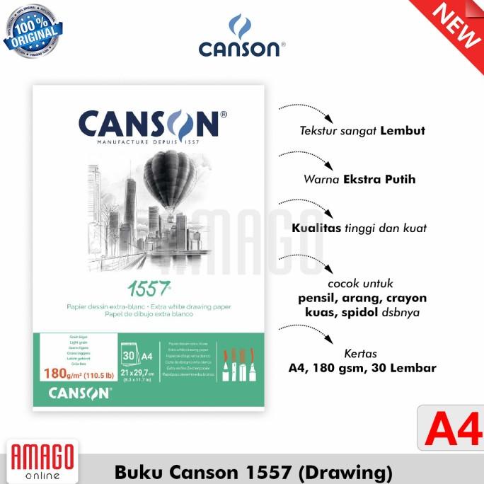 

(BISA COD) CANSON 1557-JA DRAWING - 30 SHEETS - A4 - 180G (PAD) - 204127414 EKSLUSIF Kode 876