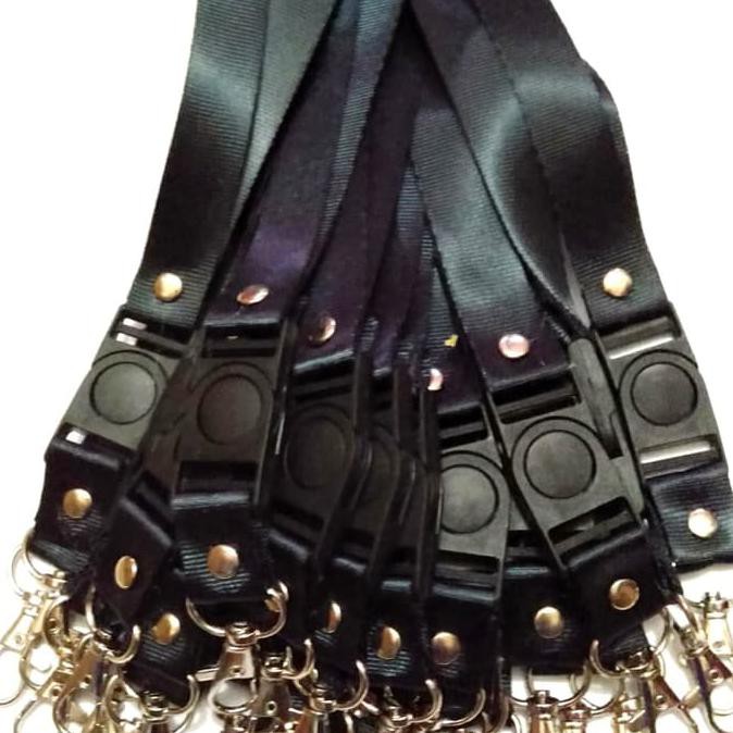 

Big Sale Tali lanyard / tali id card 2cm stopper - Hitam Big Sale