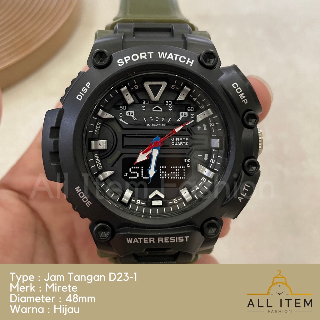 COD✅ JAM TANGAN MIRETE D23-1 PRIA MEN SPORT WATCH ANALOG / JAM TANGAN / Jam Tangan Rubber Sport Bulat Pria Fashion Gaya Korea / Harga Grosir