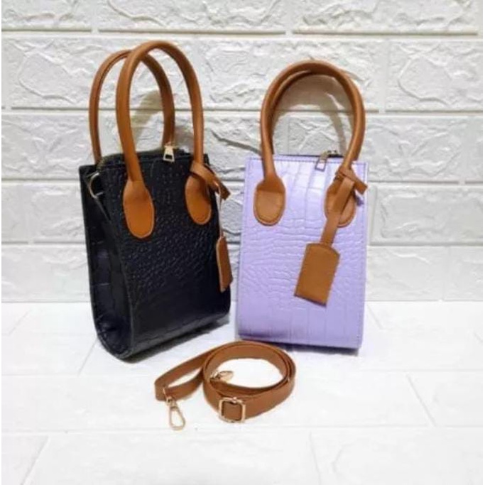 Tas selempang wanita Fit Bag croco/mini croco andin/Sling bag Korean/Tote bag