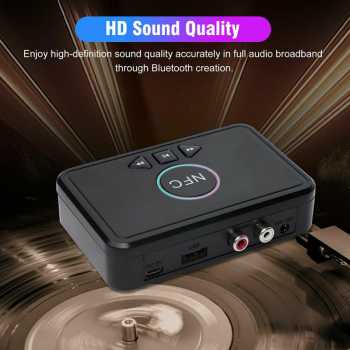 Centechia Audio Bluetooth 5.0 Receiver Adapter NFC RCA AUX - D10 Sehingga dapat digunakan hingga jarak 15 meter