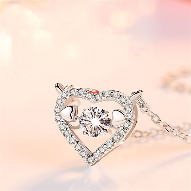 [Ready Stock]Fashion Personality Love Diamond Pendant Necklace