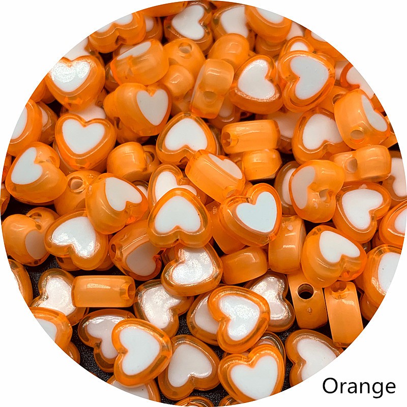 50pcs Manik-Manik Akrilik Bentuk Hati Ukuran 8mm Untuk Membuat Perhiasan Diy