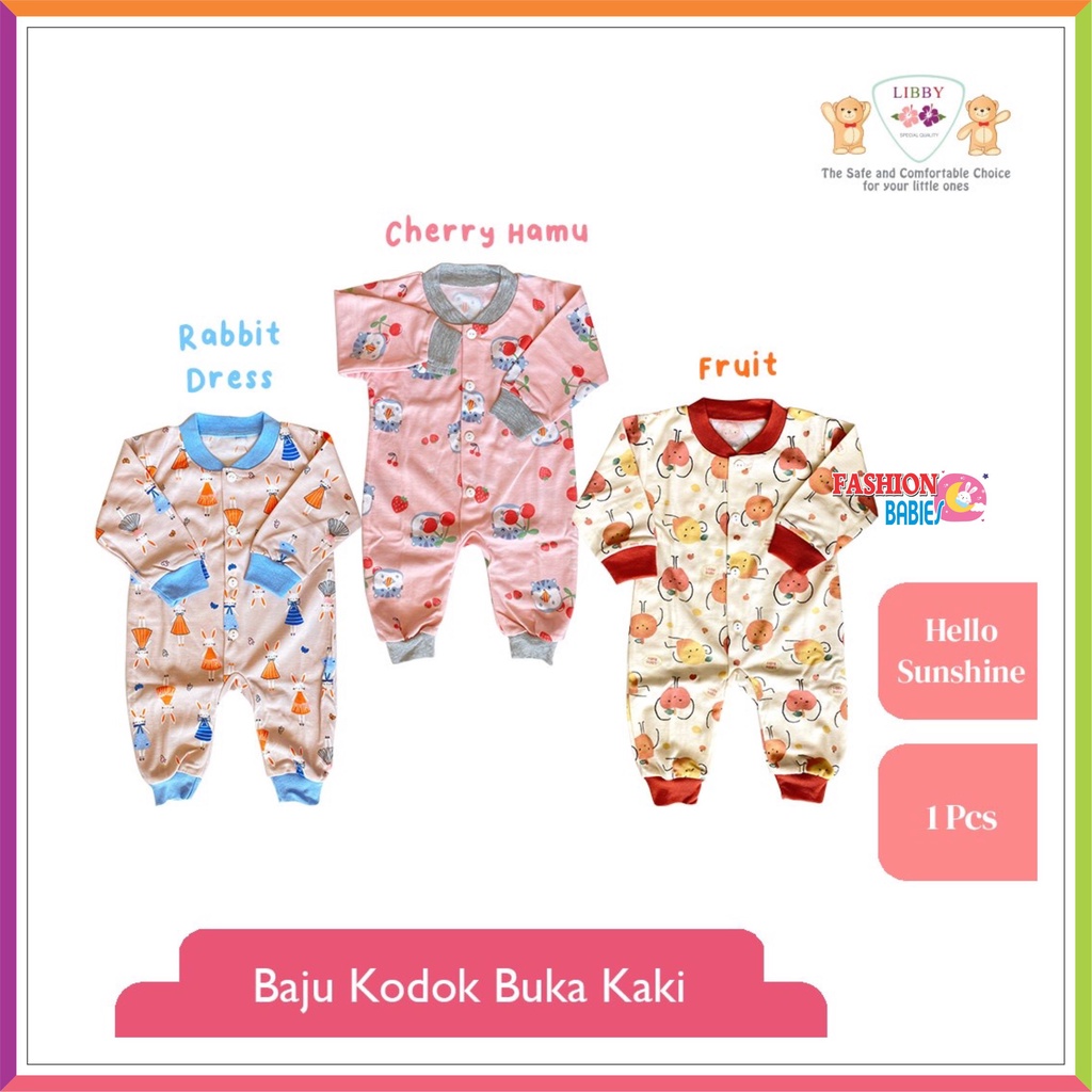 LIBBY SLEEPSUIT MOTIF TERBARU | JUMPER PANJANG BUKA KAKI | BAJU KODOK LIBBY BABY NEWBORN ❤ FASHIONBABIES ❤