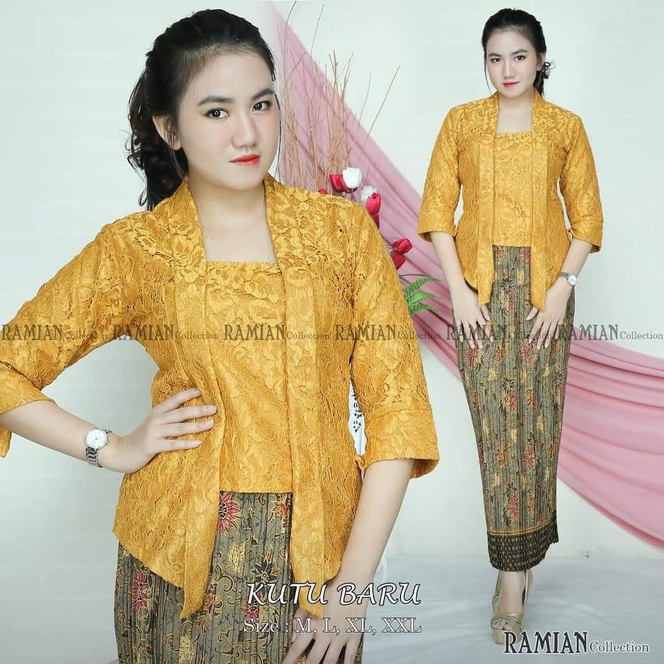 RAM&gt; Set kebaya brukat kutubaru / kutubaru brokat / kebaya modern / pakain wanita terbaru dan laris