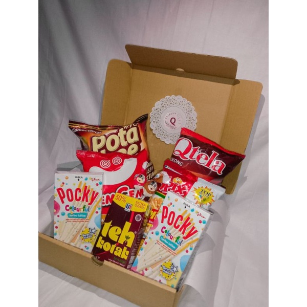 

snack box, gift box, kado ultah, hampers snack, murah