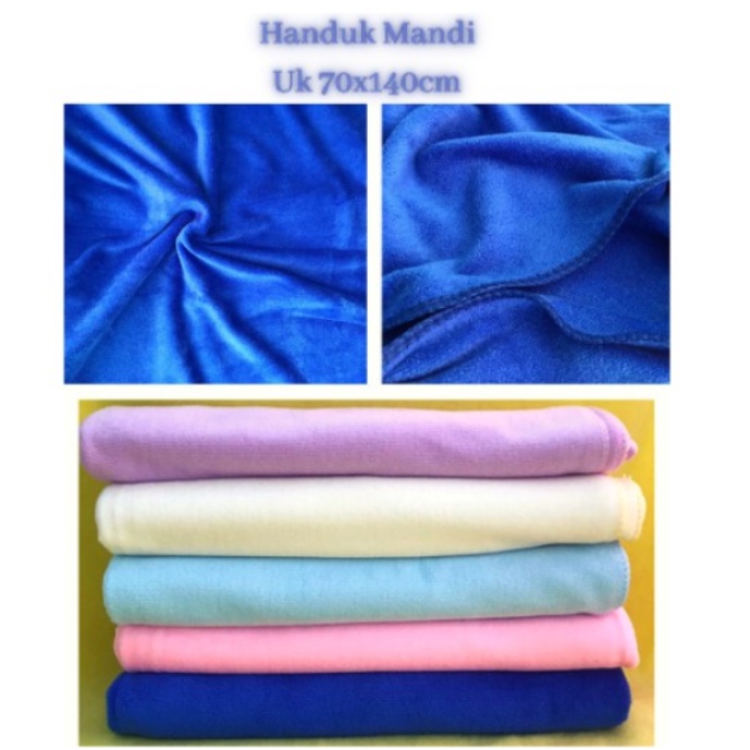 SB168 Handuk Mandi Dewasa Microfiber Warna Polos Uk 70X140cm Serap Air