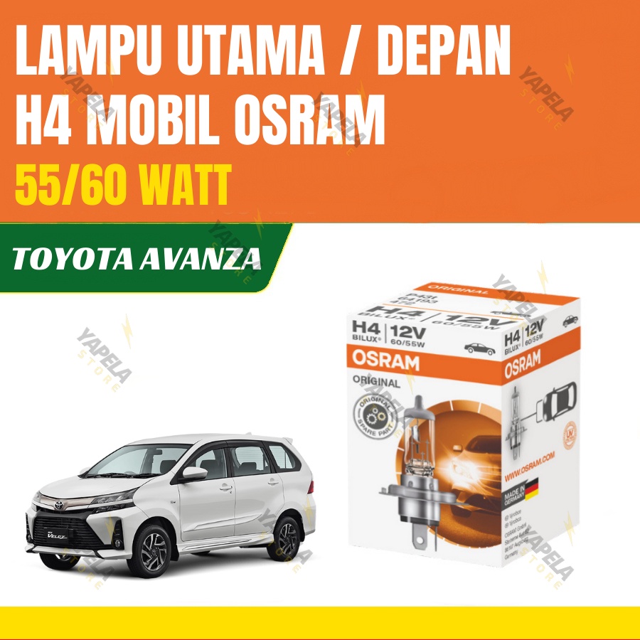 Lampu Depan Mobil Toyota Avanza H4 Kaki 3 Original Osram