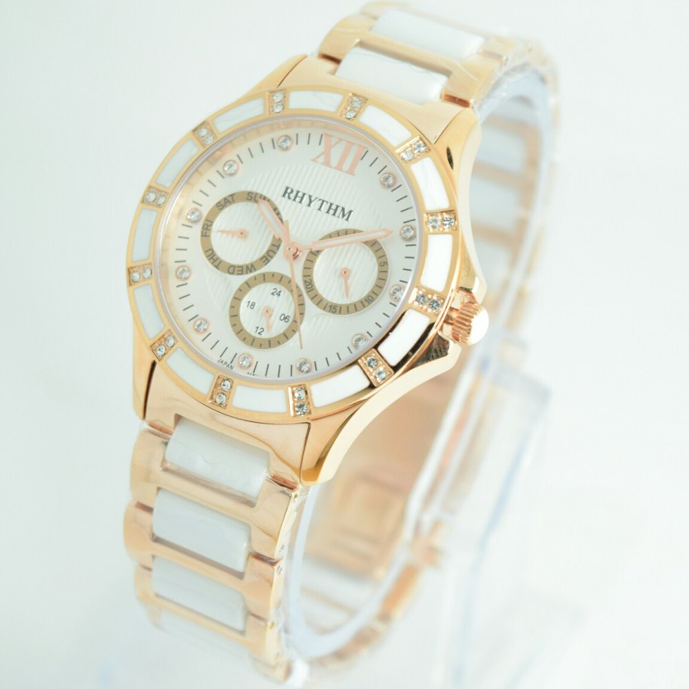 JAM TANGAN WANITA RHYTHM 1201 ROSE GOLD ORIGINAL MEWAH ELEGAN GROSIR JAM TANGAN (ALEXANDRE CHRISTI