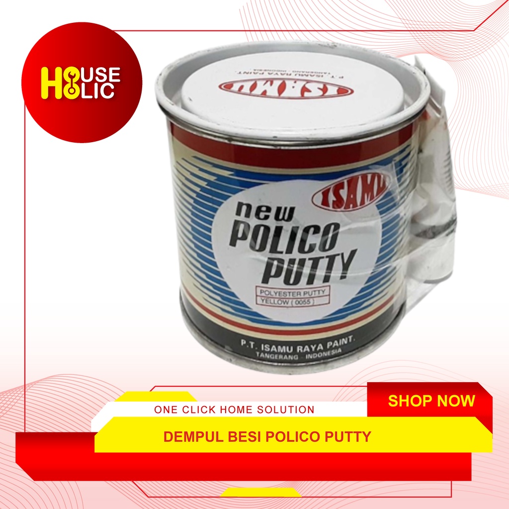 Dempul ISAMU Polico Putty 1.4 kg / Dempul Plastik Besi Kayu Fiber Mobil