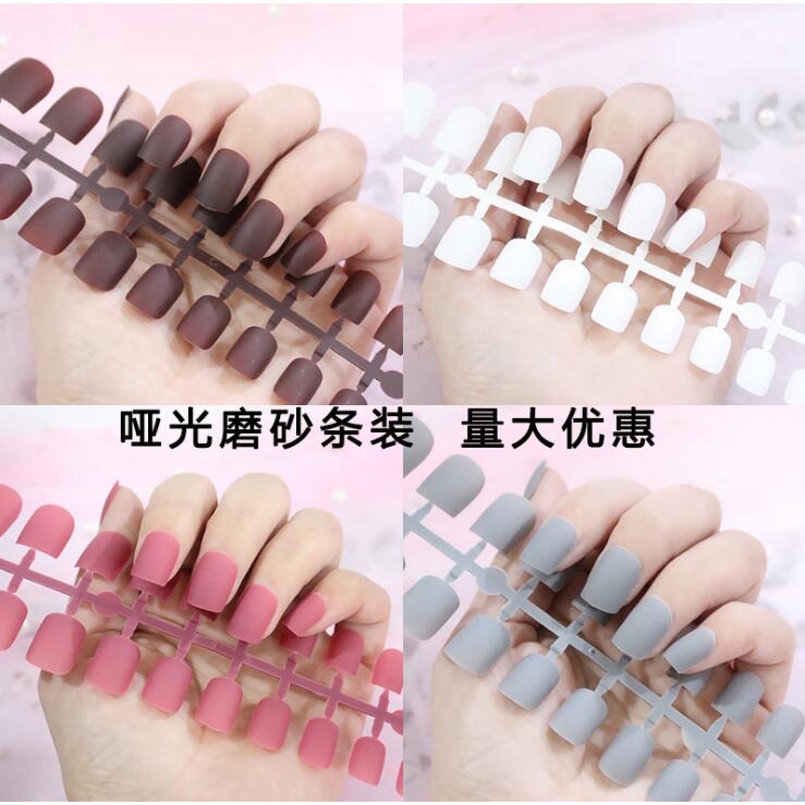 【COD】kuku palsu fake nails oval glossy style 24pcs Nail patch  Patch kuku Manicure (NO glue)