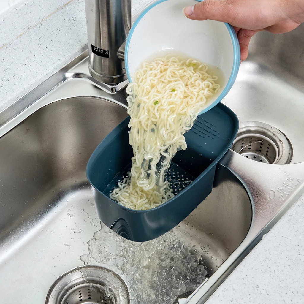 Kitchen Sink Drainer Drain Basket / Leftovers Hanging Basket   Sponge Holder for Kitchen Bathroom Storage Organizer