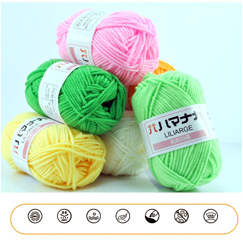 25g Benang rajut katun impor big ply/4ply milk cotton yarn crochet yarn