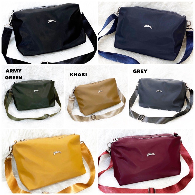 Tas Selempang Wanita Sling Bag Nilon 2 Resleting LCAF Tas Selempang Wanita Sling Bag Nilon 2 Resleting LCAF