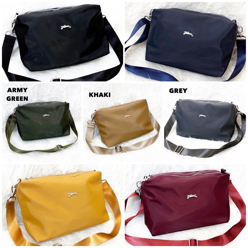  Tas  Selempang Wanita  Sling Bag Nilon 2 Resleting LCAF 