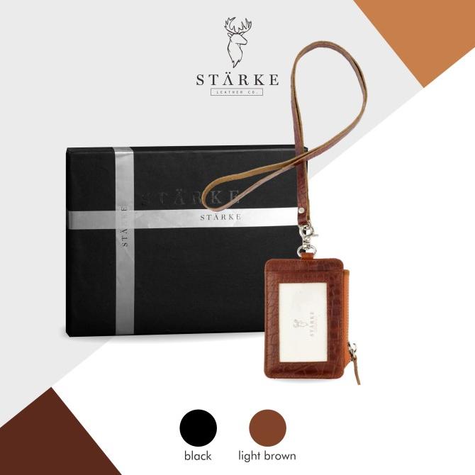 

Lanyard ID Card Holder Kulit Asli Leather Name Tag Hustle Hog II Croco