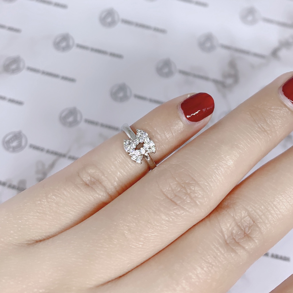 Cincin Anak Perempuan Xuping Silver Permata Empat Silang *04