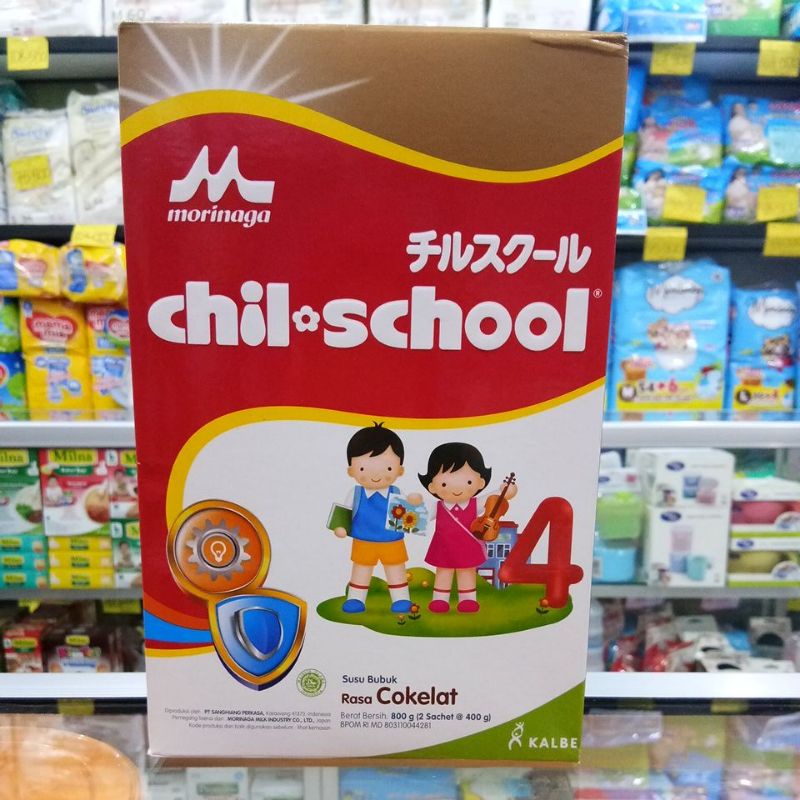 MORINAGA CHIL-SCHOOL 4 VANILA/MADU/COKLAT/STROBERI 800GR