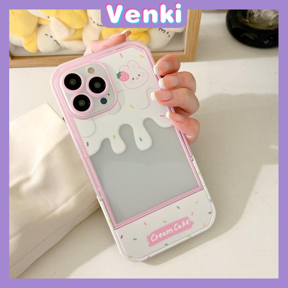 iPhone Case Acrylic Invisible Folding Stand Silicone Soft Case Airbag Shockproof Cover Camera Cream Bunny Cute Compatible For iPhone 11 Pro Max 13 Pro Max 12 Pro Max 7Plus xr XS