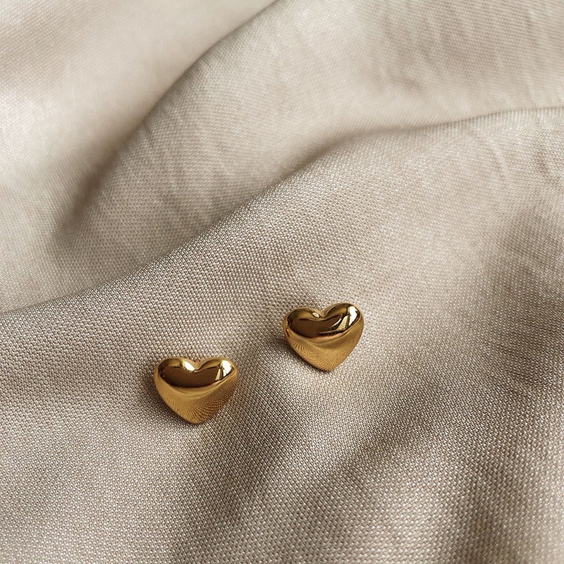 anting titanium simple titanium asli hati love