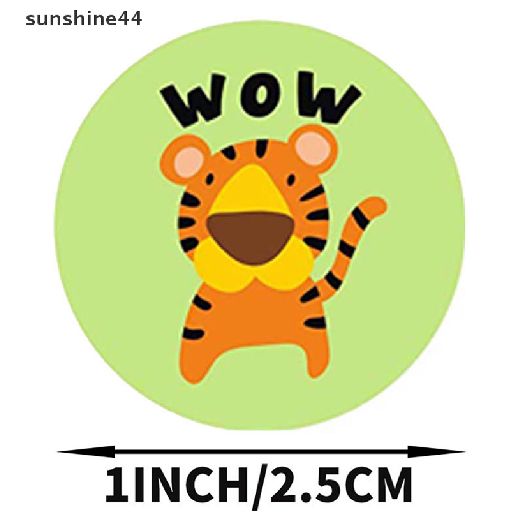 Sunshine 500pcs / roll Stiker Kertas Gambar Kartun Hewan Lucu Untuk Scrapbook / Jurnal