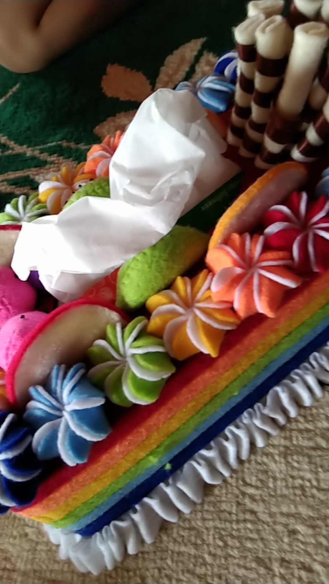 [ready] Set Toples Flanel Rainbow Fruits On Forest