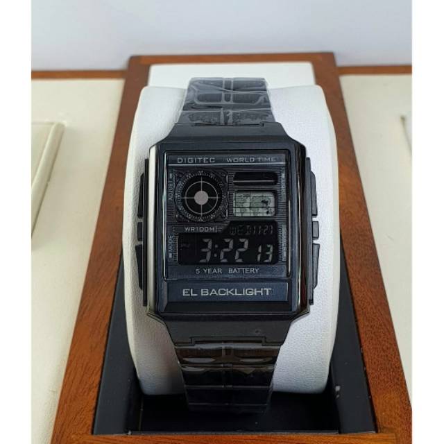 Jam Tangan Digitec DG 3078 Digital Tali Rantai Original Pria / Cowok
