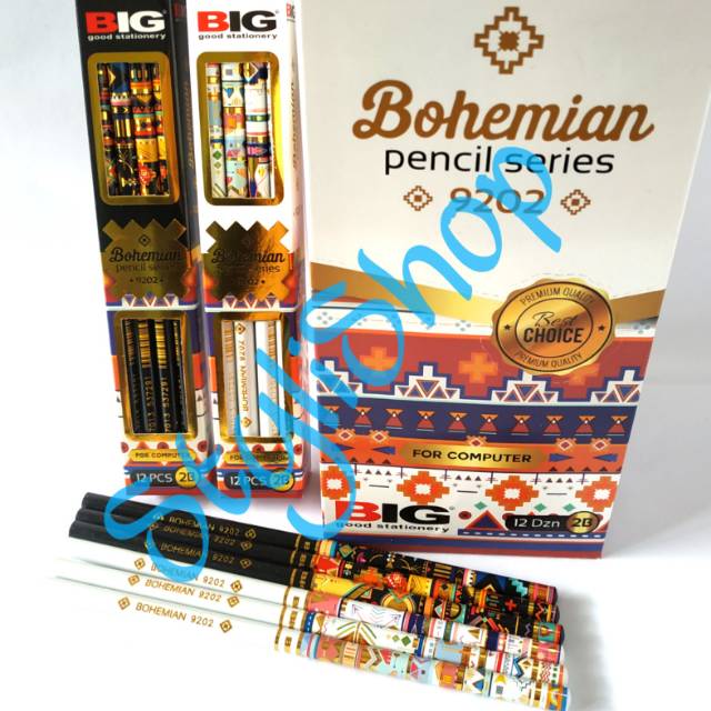 

Pensil BIG 2B Bohemian 9202 (1 Lusin: 12pcs), Pencil, Pensil Kayu
