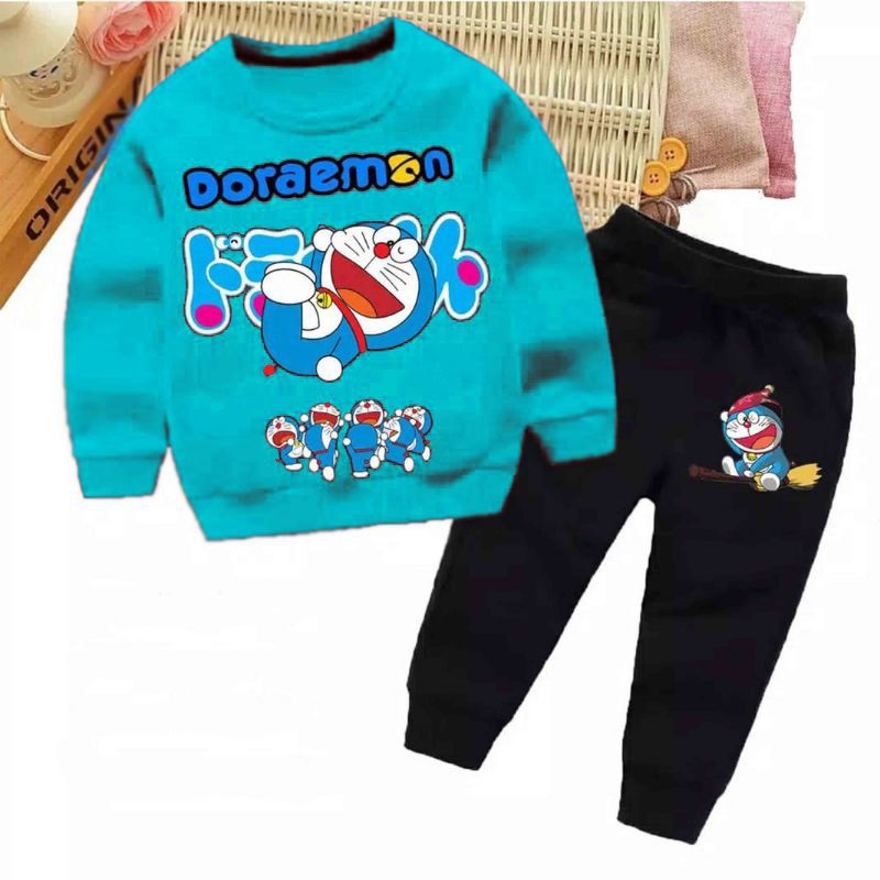 XOS - SETELAN DORAEMON (-+2-6 Tahun) / SETELAN ANAK-ANAK / FASHION ANAK / BEST SELLER / COD✅