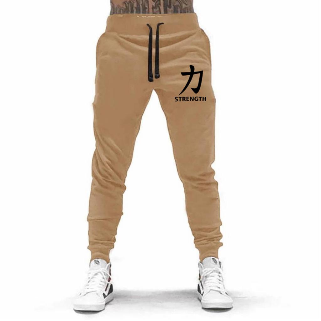 CELANA PANJANG JOGGER TULISAN CINA JEPANG STRENGTH BAHAN FLEECE TEBAL / NYAMAN DIPAKAI KUALITAS BAGUS