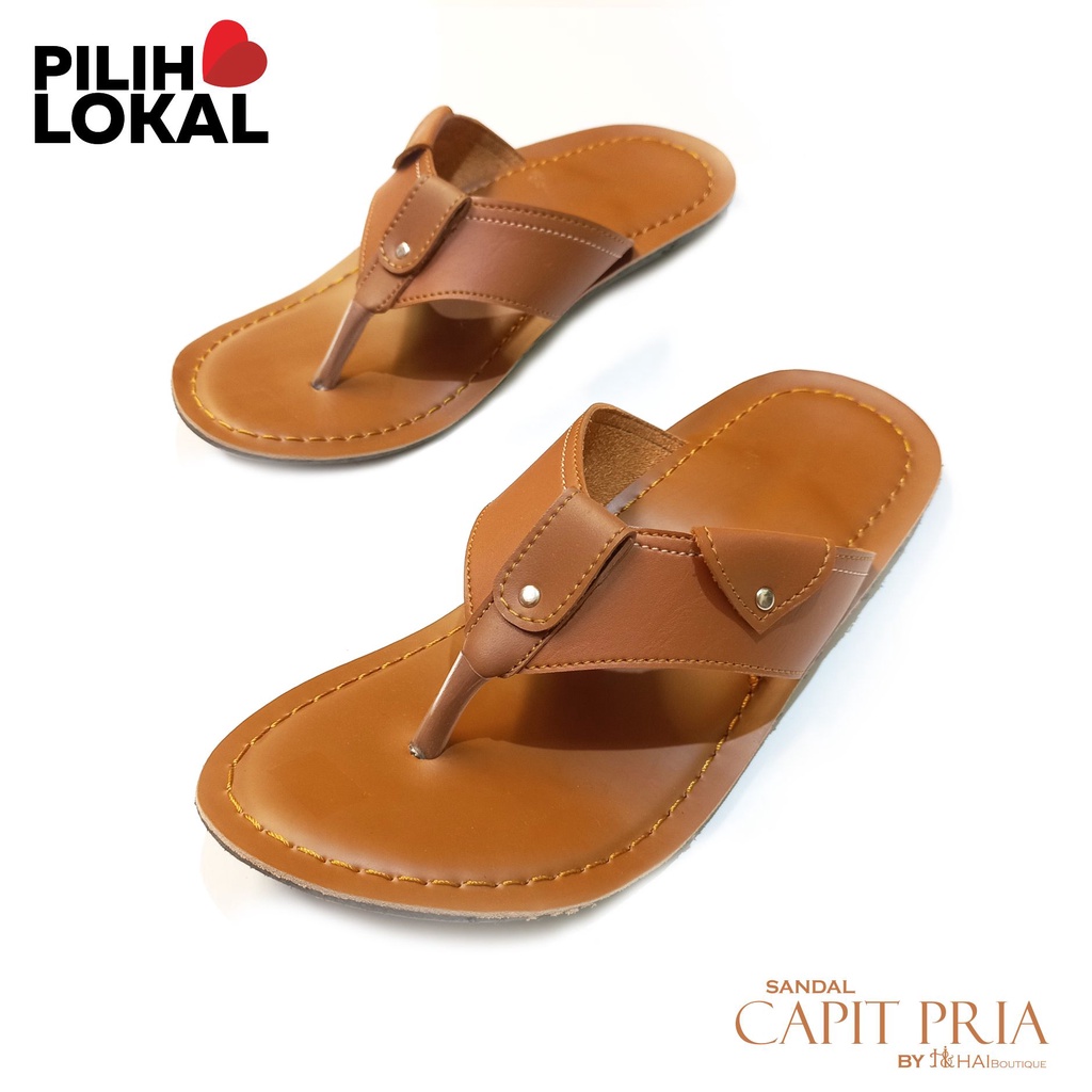 Sandal Pria Casual Kulit Jepit - Sandal Pria Murah Sandal Jepit - Sandal Pria Dewasa Terbaru Murah - sandal pria Kulit PU Warna Coklat - Sandal Pria Capit - Sendal Pria Kekinian Original - Sendal Jepit Pria Keren Murah - Sandal Lokal Brand Pria Tasik