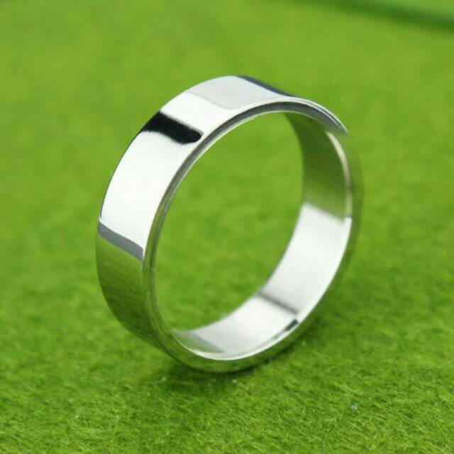 Cincin Titanium Silver Polos FREE Ukir Nama/ Cincin Couple/ Cincin Nama/ Cincin Tunangan