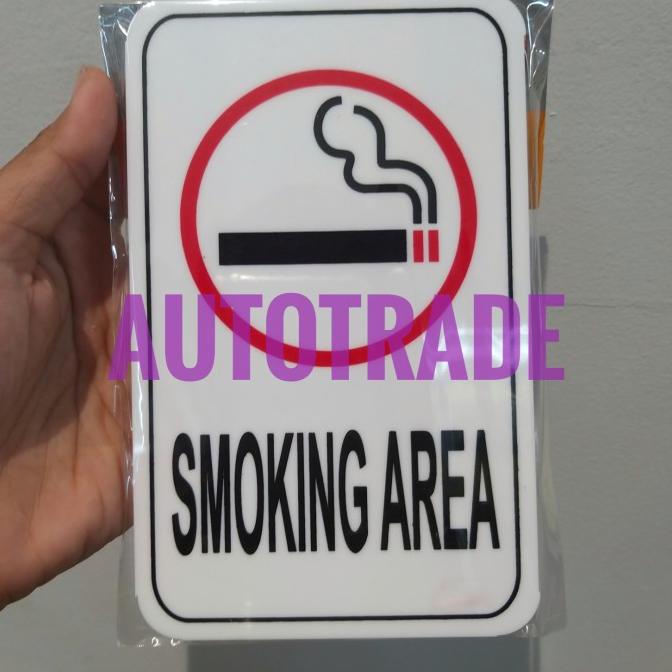 

KRIS SIGN ACRYLIC LABEL STICKER ANODIZED AKRILIK STICKER SMOKING AREA