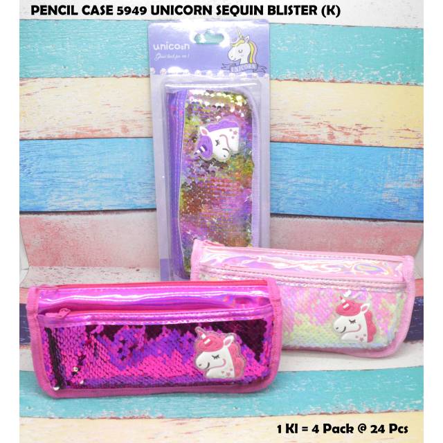 

Tempat Pensil Usap Unicorn SeQuin lucu